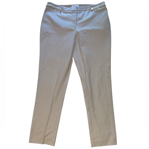 Calvin Klein Tan Pants with Gold Zippers - Picture 1 of 6